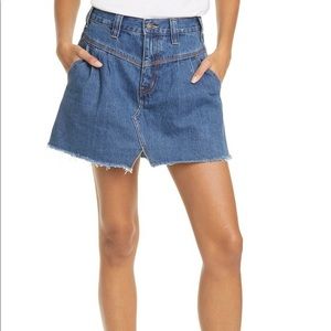 Free People Sidecar Denim Mini Skirt in Blue